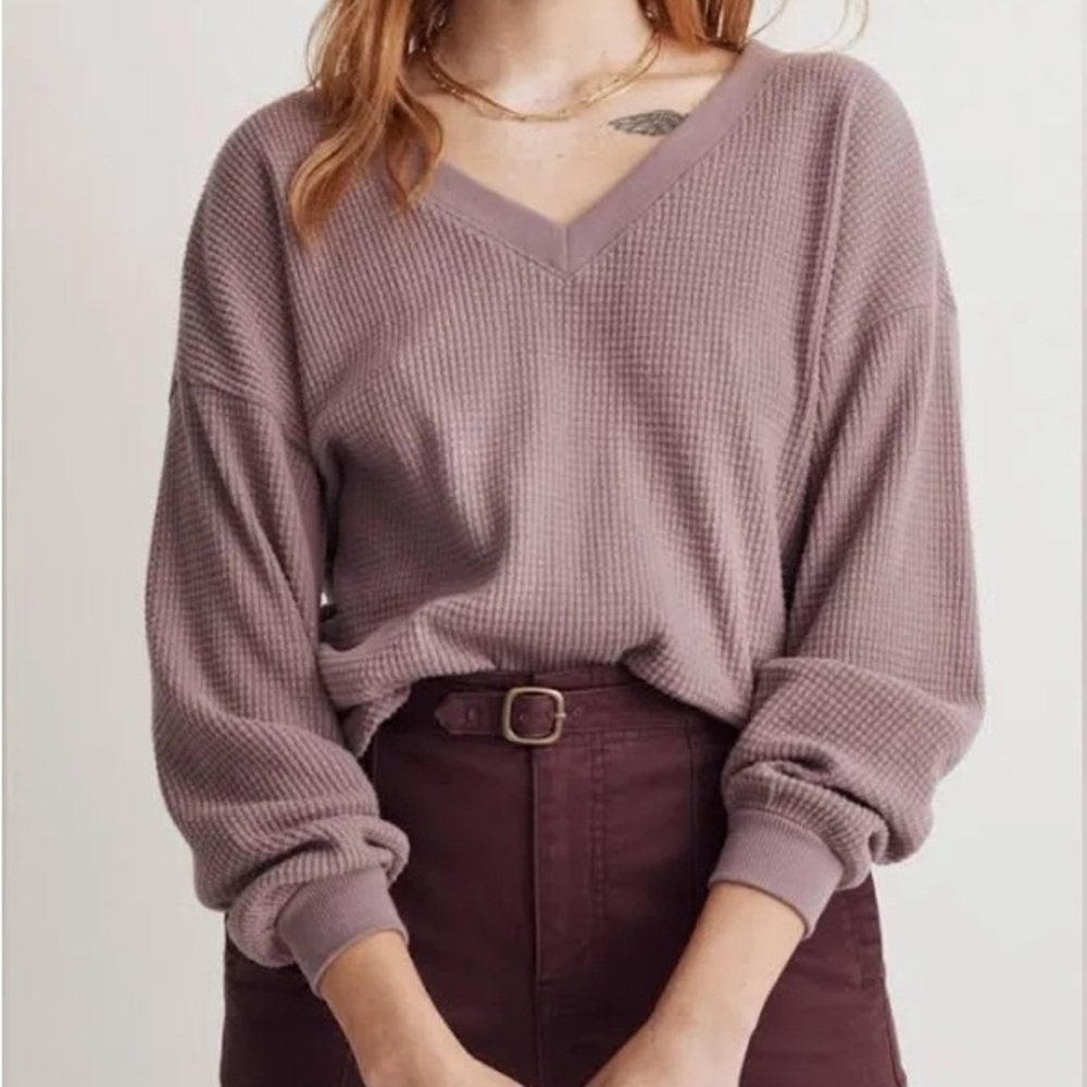 Madewell Spindrift Waffle-Knit Sweater